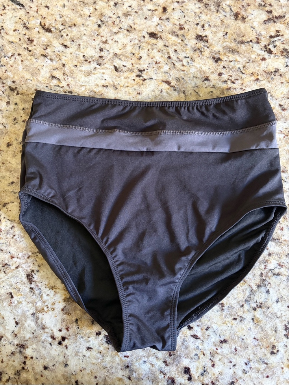 High-Waist Black Swim Bottoms